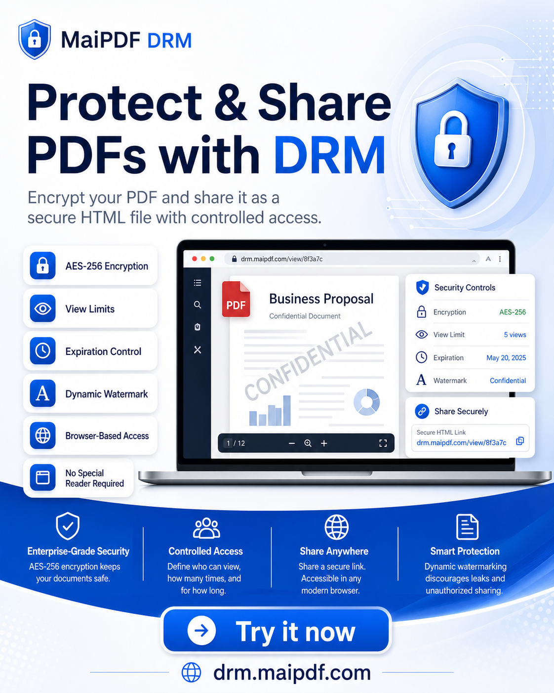 MaiPDF Secure desktop — DRM entry