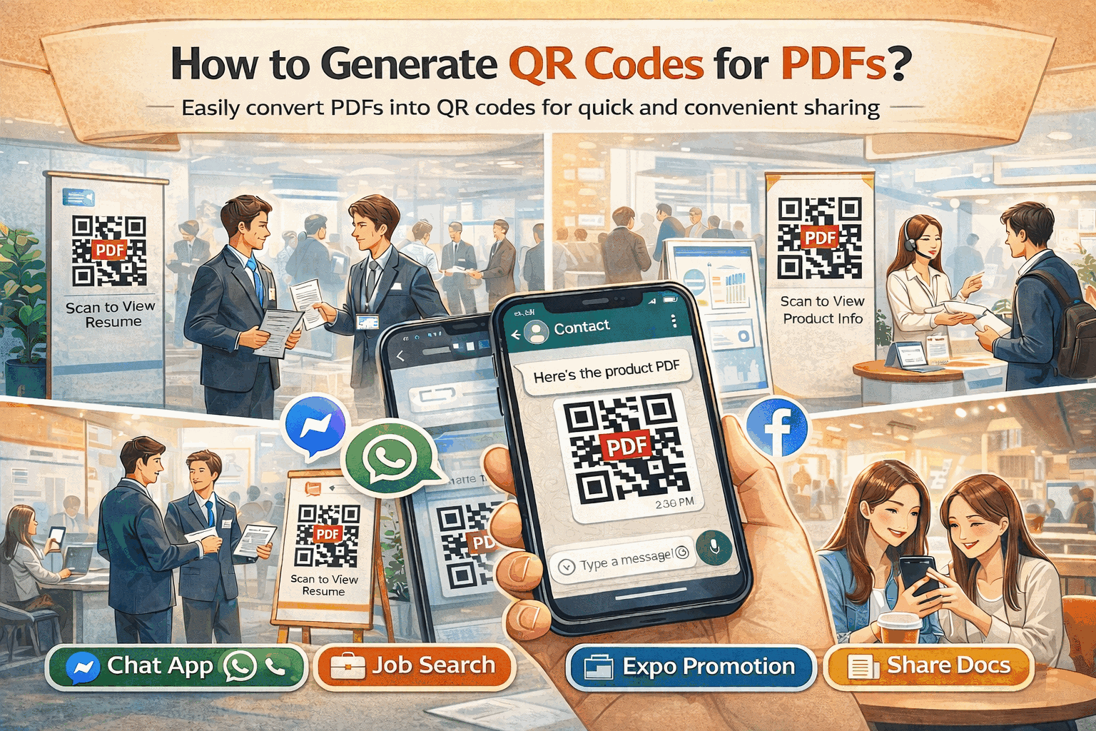 El mismo PDF puede moverse con naturalidad entre correo, chat y mensajería