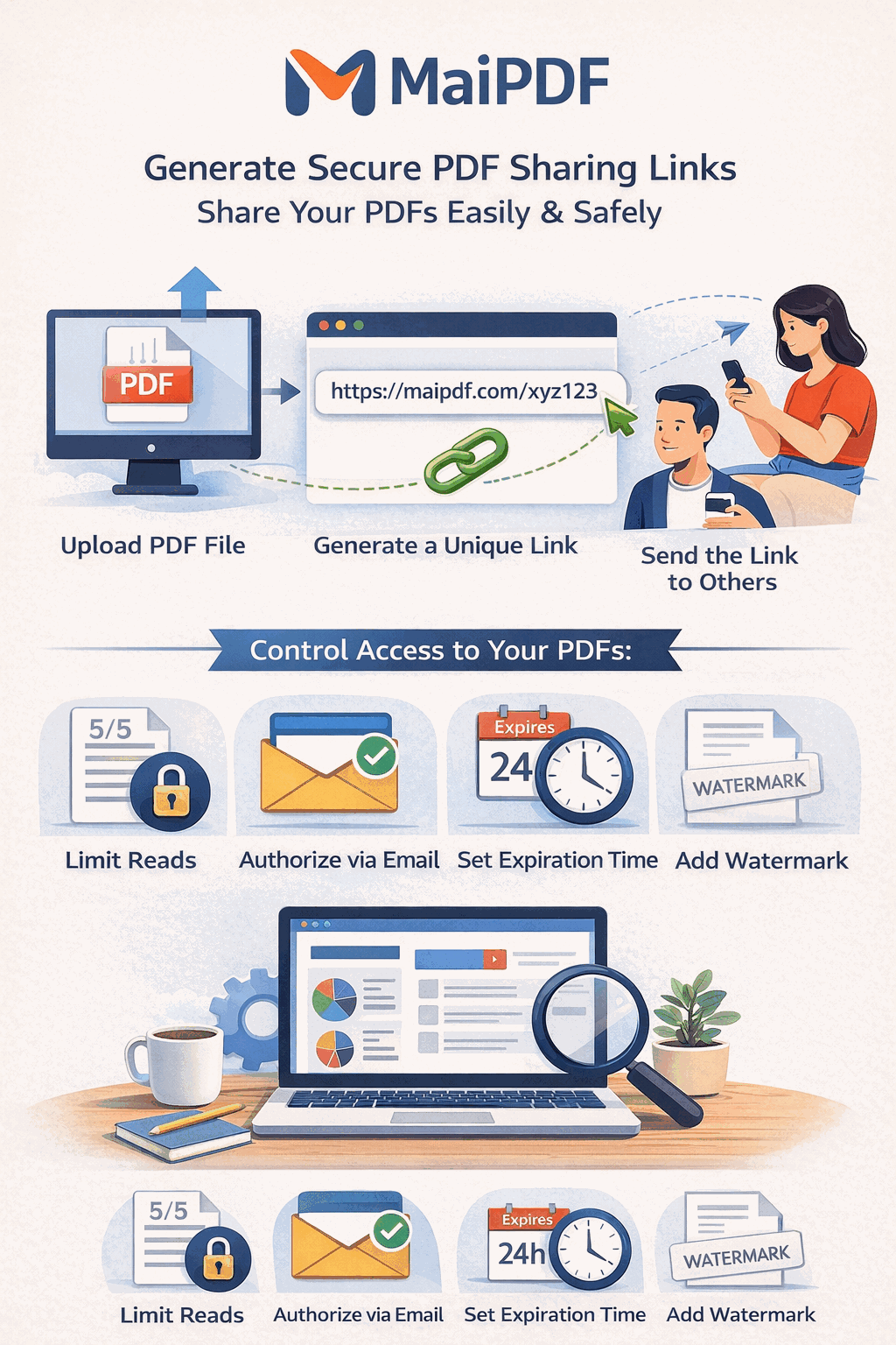 One PDF becomes one managed destination — not copies scattered across inboxes